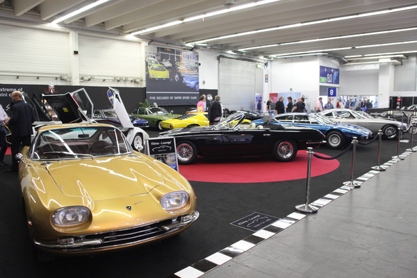Seltene Lamborghini-Modelle in der Sonderschau der Klima Lounge - Techno Classica 2015
