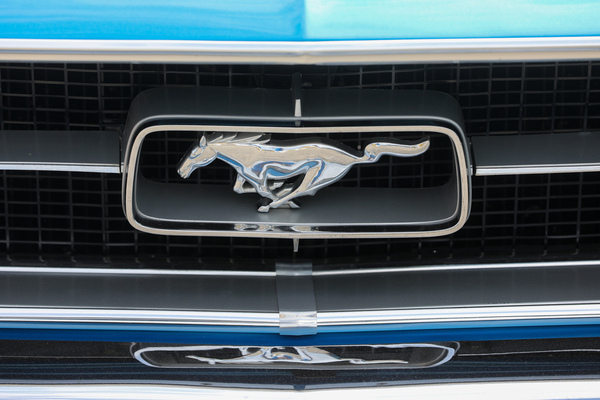 Senkrechte Dorne am "Kummet" als Zitat des '65er Kühlergrills - 8. Mustang & Shelby Meeting 2024