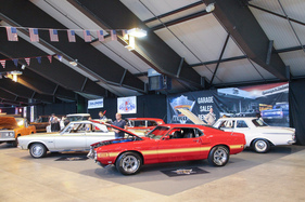 Bild Shelby Mustang GT350 (1972) - umrahmt von Amerikanern - Swiss Classic World Luzern 2021