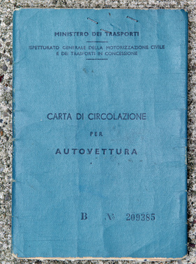 Siata 1300 Coupé 2+2 (1962) - der originale Fahrzeugschein - Umschlag