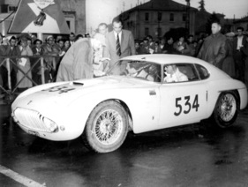 Siata 208 CS (1952) - Rol mit Mumaron an der Mille Miglia 1952 - der elfte Schlussrang war das Ergebnis