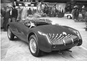 Siata 208 CS (1953) - die offene Version, ausgestellt in Turin 1953