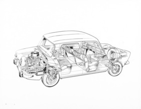 Simca 1000 (1966) – Röntgenzeichnung (1966)