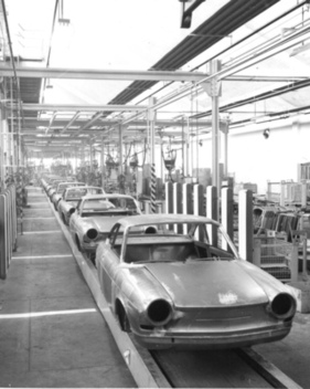 Simca 1000 Coupé (1963) - Produktion der Karosserien bei Bertone
