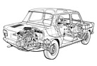 Simca 1000 Rallye 1 (1972) - Durchsichtszeichnung