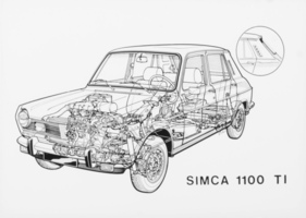 Simca 1100 TI (1974) - Transparency drawing (1974)