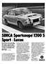 Simca 1200 S Coupé (1967) - Werbung - Sport und Luxus