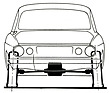 Simca 1200 S Coupé (1967) - die Skizze zeigt die Massnahmen, die die Heckschleudertendenzen unterdrücken sollen