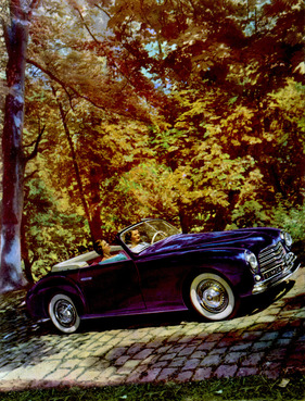 Simca 8 Cabriolet Sport (1950) -Abbildung aus einem Verkaufsprospekt
