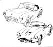 Skizze Cobra und Sabra - Genfer Automobilsalon 1965
