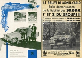 Skoda 130 RS (1977) - Zwei Werbeposter von Skoda um deren Erfolge zu feiern Skoda 130 RS (1977) - Zwei Werbeposter von Skoda um deren Erfolge zu feiern