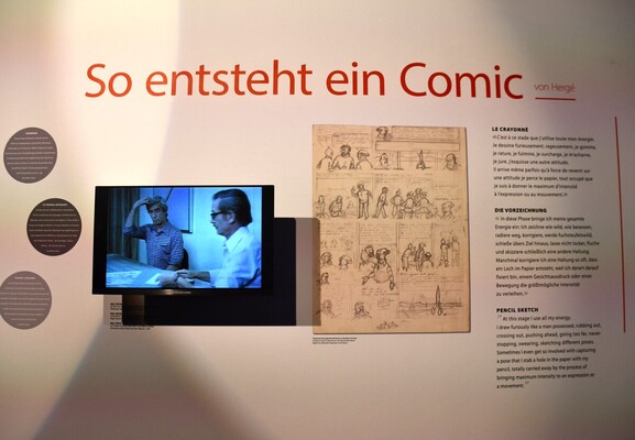 Bild So entsteht ein Comic – Tim und Struppi-Ausstellung – Musée National de l'Automobile Mulhouse