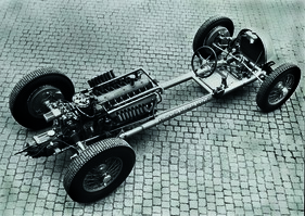 So präsentierte sich das Rolling Chassis des Auto Union Typ C in der Nachkriegszeit bis 1978