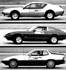 Sportwagen im Vergleich - Alpine-Renault A 310, Datsun 280 ZX und Porsche 924 Turbo - Silhouetten-Vergleich Sportwagen im Vergleich - Alpine-Renault A 310, Datsun 280 ZX und Porsche 924 Turbo - Silhouetten-Vergleich