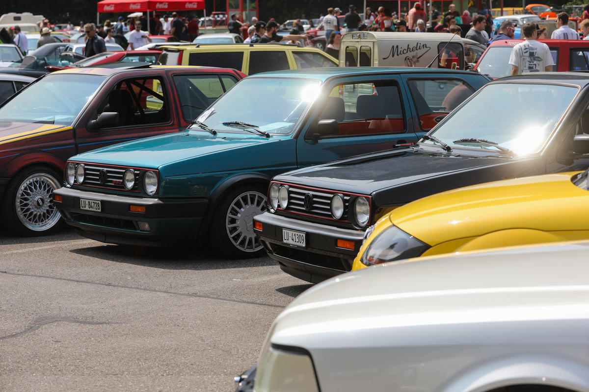 Starkt vertreten sind die VW Golf der zweiten Generation - Youngtimer Stockental 2025