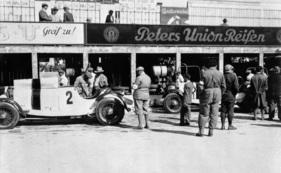 Bild Startvorbereitungen des Mercedes-Teams - Grosser Preis der Nationen auf dem Nürburgring (1929)