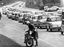 Traffic jam in Switzerland in 1964