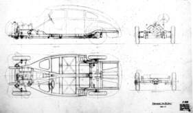 Steyr 70 (1940) mit V8-Motor und vier einzeln aufgehängten Rädern. Komenda trug viel zu dem Wagen bei, von dem jedoch nur wenige Testfahrzeuge entstanden