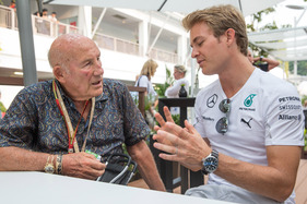 Stirling Moss mit Nico Rosberg am GP Singapur 2014