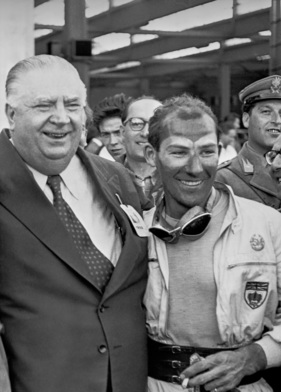 Stirling Moss und Alfred Neubauer - Mille Miglia 1955