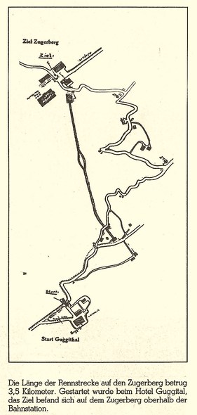 Streckenplan des Zugerbergrennens