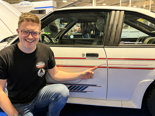 Strich-Männchen aus Leidenschaft: Laut Opel-Werksdokumentation ist Paul-Moritz Klöss’ Manta GSI das einzige Exemplar, das mit Trim Line-Dekor ausgeliefert wurde.