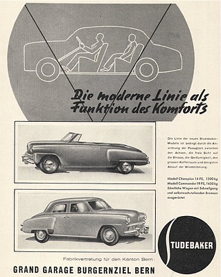 Studebaker (1947) - Werbedarstellung aus dem Jahre 1947 - die moderne Linie als Funktion des Komforts