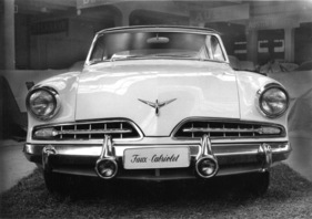 Studebaker Commander V-8 Starliner (1954) - elegant gezeichnetes Hardtop-Coupé, in der Schweiz als "Faux Cabriolet" bezeichnet - Genfer Automobilsalon 1954