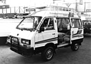 Subaru E 10 - Kompaktkombi mit zuschaltbarem Allradantrieb - für Freizeit und Gewerbe - am Genfer Automobilsalon 1984
