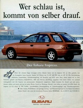 Subaru Impreza Hatchback (1995) - Werbung in Deutschland (1995)