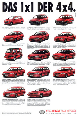 Subaru SVX (1993) - in der Werbung für die Schweiz - einer von vielen Subaru
