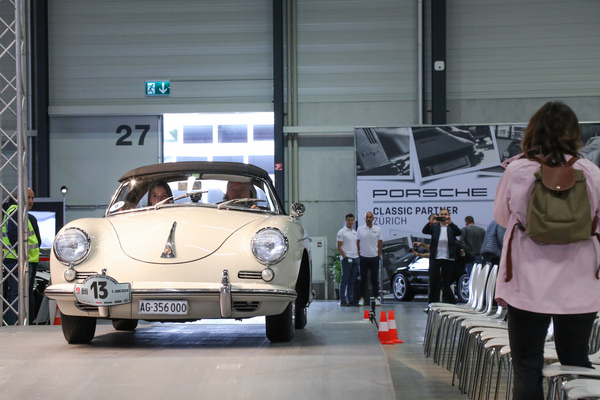 Image: Swiss Classic World Rally - Stefano Ginesi at the start in a Porsche 356 Cabriolet - Swiss Classic World Lucerne 2024