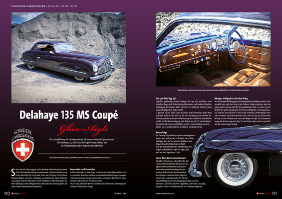 Image: SwissClassics 73-3/19 - Delahaye 135 MS Coupé - Ghia Aigle