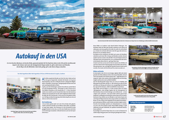 SwissClassics Revue 104-4 | 2024 - Service: Klassikerkauf in den USA