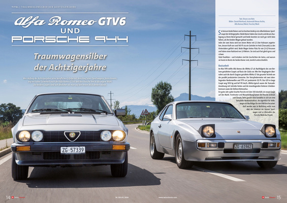 Bild: SwissClassics Revue 105-5 | 2024 - Duell der Strassenfeger: Alfa Romeo GTV6 gegen Porsche 944