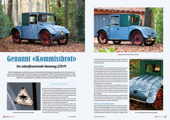SwissClassics Revue 109-3 | 2025 - The "commissary bread": The trend-setting Hanomag 2/10 PS