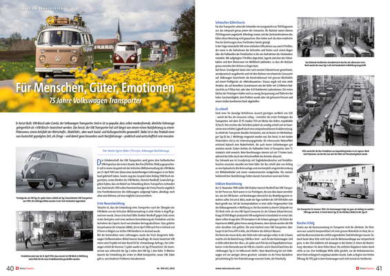 Image: SwissClassics Revue 109-3 | 2025 - For people, goods and emotions: 75 years of Volkswagen Transporter