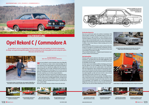 Bild: SwissClassics Revue 109-3 | 2025 – Kaufberatung: Opel Rekord C / Commodore A