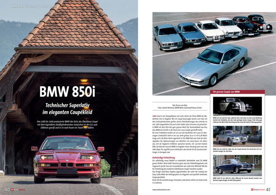 Bild: SwissClassics Revue 77-1/2020 - BMW 850i - Technischer Superlativ im eleganten Coupé-Kleid