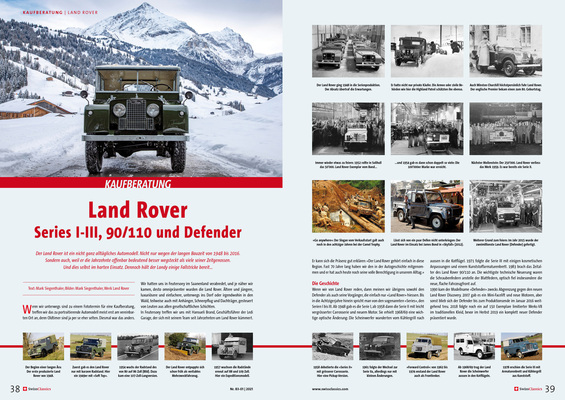 Bild: SwissClassics Revue 83-1 | 2021 - Kaufberatung Land Rover Series I-III, 90/110, Defender