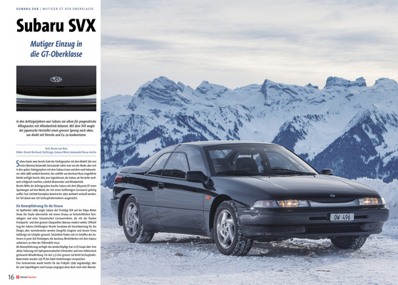 Bild: SwissClassics Revue 83-1 | 2021 - Subaru SVX - mutiger Einzug in die GT-Oberklasse