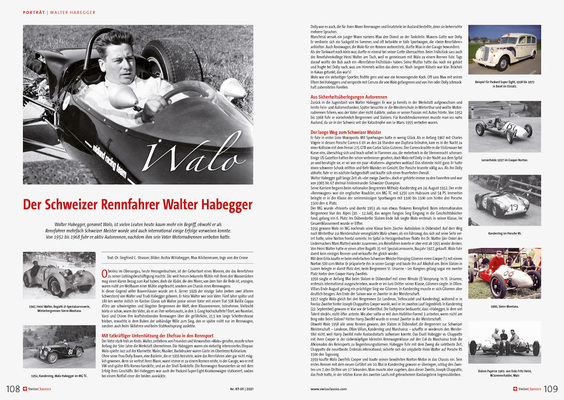 Bild: SwissClassics Revue 87-5/2021 – Walo – Der Schweizer Rennfahrer Walter Habegger