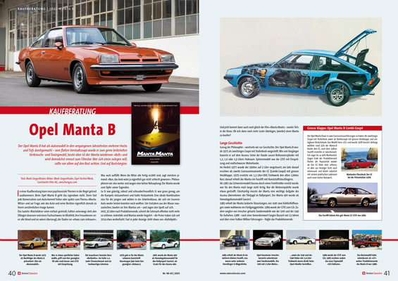 SwissClassics Revue 96-2/2023 - Report Opel Manta B | Purchase advice
