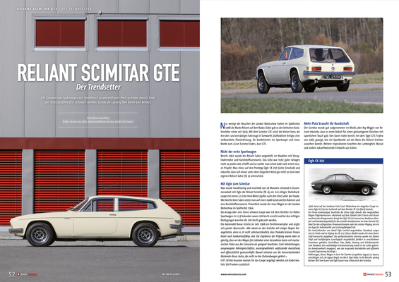 SwissClassics Revue 96-2/2023 - Bericht Reliant Scimitar GTE | Der Trendsetter