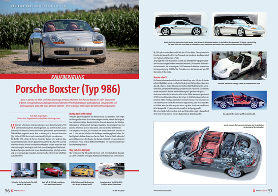 SwissClassics Revue 99-5/2023 - Kaufberatung | Porsche Boxster (Typ 986)