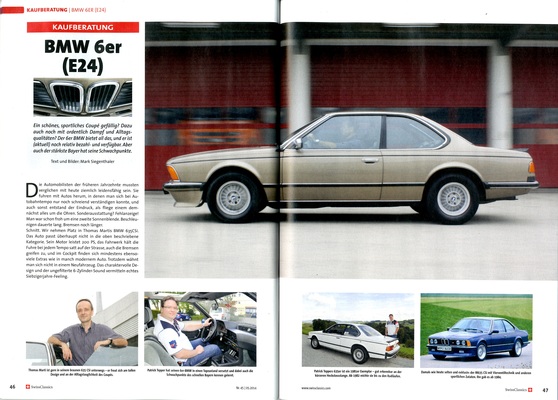 SwissClassics Revue Nr. 45-5/2014 - Kaufberatung BMW 6er (E24)