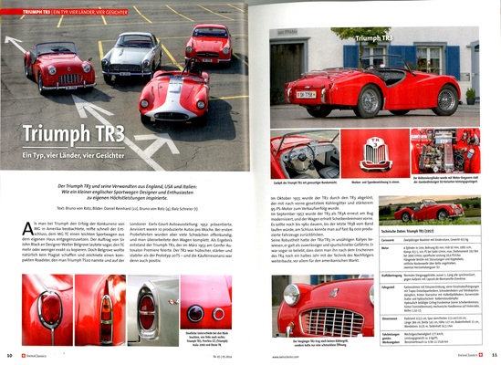 SwissClassics Revue Nr. 45-5/2014 - Titelgeschichte Triumph TR3