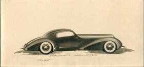 Talbot-Lago T150 C Spéciale Goutte d'Eau Figoni et Falaschi (1938) - Karosserieentwurf von Figoni et Falaschi nach Baumuster 9222