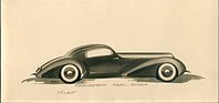 Talbot-Lago T150 C Spéciale Goutte d'Eau Figoni et Falaschi (1938) - Karosserieentwurf von Figoni et Falaschi nach Baumuster 9222