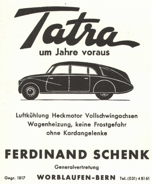 Tatra (1947) - Werbedarstellung aus dem Jahre 1947 - um Jahre voraus